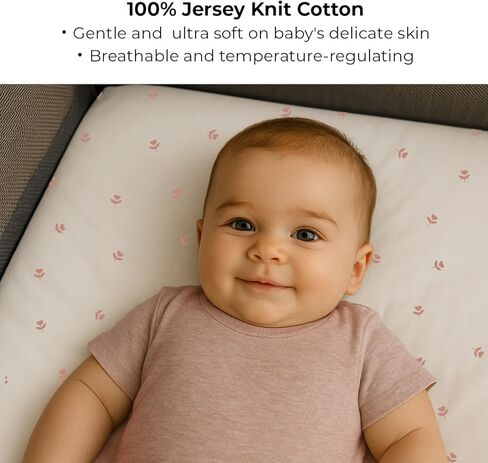 Pack n Play Playard Sheet | Portable Crib Sheet Set 2 Pack Black and White Abstract Stripes and Dots by Ely's & Co in Kuwait