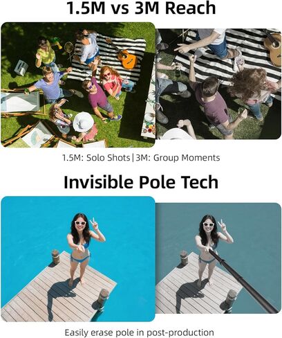 3M Selfie Stick لـ Insta360 x5 x4 ، 118 بوصة من ألياف الكربون غير المرئية عمود تمديد طويل للغاية لـ Insta 360 One x5 x4 x3 × 2 روبية ، لملحقات DJI Osmo 360 (مع محول Go Pro ، حقيبة التخزين) in Saudi Arabia
