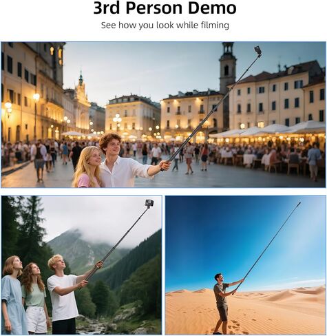 3M Selfie Stick لـ Insta360 x5 x4 ، 118 بوصة من ألياف الكربون غير المرئية عمود تمديد طويل للغاية لـ Insta 360 One x5 x4 x3 × 2 روبية ، لملحقات DJI Osmo 360 (مع محول Go Pro ، حقيبة التخزين) in Saudi Arabia