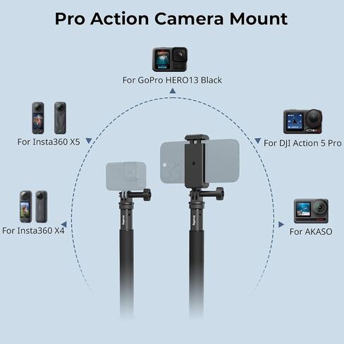 Smallrig Selfie Stick لكاميرات الحركة ، قابلة للتمديد 7.8-37.4 بوصة ، مع ترايبود وجبال الهاتف ، الطراز 5403 in Saudi Arabia