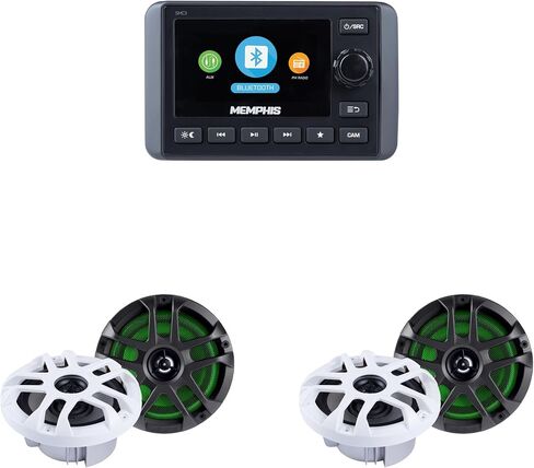 Memphis Audio SMC3 Marine Multi-Zone Media Center W/ (2) MXA60L 6.5 "حزمة مكبرات الصوت البحرية LED in Saudi Arabia