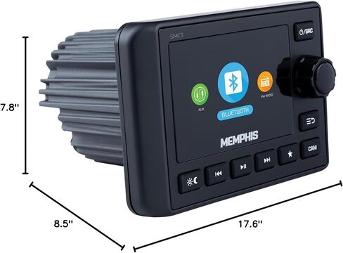 Memphis Audio SMC3 Marine Multi-Zone Media Center W/ (2) MXA60L 6.5 "حزمة مكبرات الصوت البحرية LED in Saudi Arabia