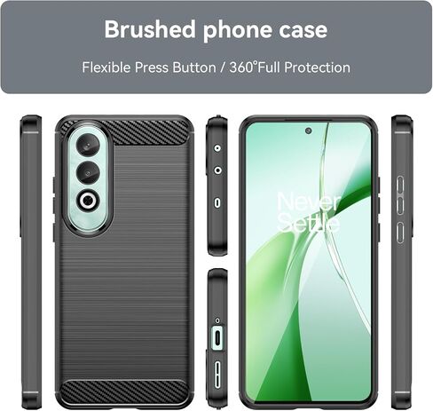 for OnePlus Nord CE4 Phone case, Shockproof, Scratch Resistant Carbon Fiber Jacket, Soft TPU,for for OnePlus Nord CE4 case (Black) in Saudi Arabia