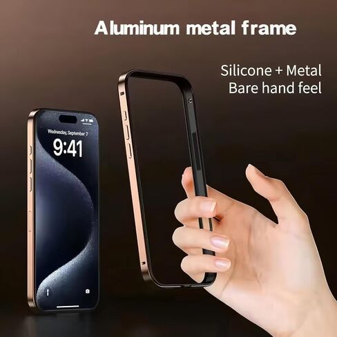 for iPhone Case,Minimalist Lightweight Aluminum Frame Metal Bumper Heat Dissipation,Metal Frame with Soft Inner Bumper Drop Protection Shockproof(Blue,iPhone 16) in Saudi Arabia