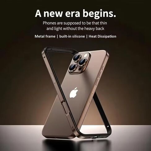 for iPhone Case,Minimalist Lightweight Aluminum Frame Metal Bumper Heat Dissipation,Metal Frame with Soft Inner Bumper Drop Protection Shockproof(Blue,iPhone 16) in Saudi Arabia