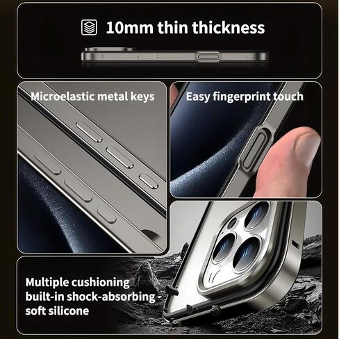 for iPhone Case,Minimalist Lightweight Aluminum Frame Metal Bumper Heat Dissipation,Metal Frame with Soft Inner Bumper Drop Protection Shockproof(Blue,iPhone 16) in Saudi Arabia