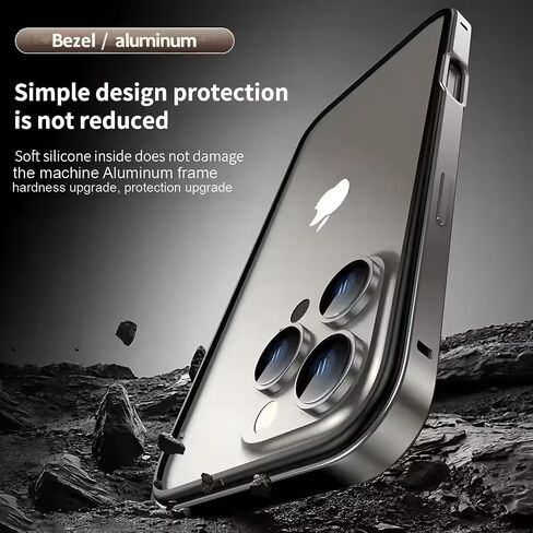for iPhone Case,Minimalist Lightweight Aluminum Frame Metal Bumper Heat Dissipation,Metal Frame with Soft Inner Bumper Drop Protection Shockproof(Blue,iPhone 16) in Saudi Arabia