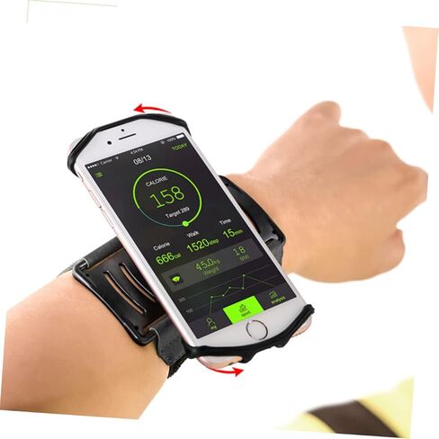 Housoutil Phone Wristband for Jogging Rotatable Forearm Armband Lightweight and Breathable Mobile Holder for Running Cycling Hiking Black in Saudi Arabia