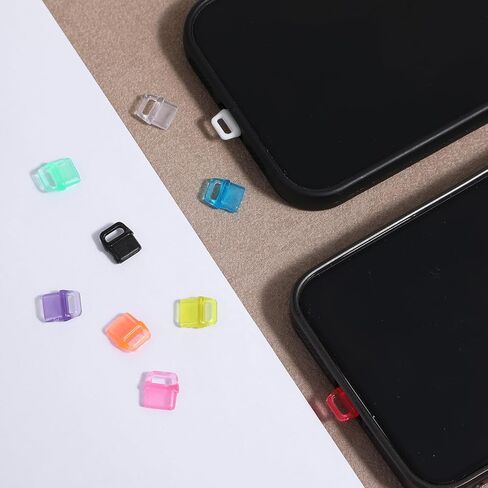 50pcs قابس الغبار USB C ، سحر غطاء المنفذ من النوع C مع فتحة معلقة ، واقي مقابس بلاستيكية ، واقي USBC COVERS لجميع أجهزة الكمبيوتر المحمولة المحمولة الهواتف الذكية (ملونة) in Kuwait