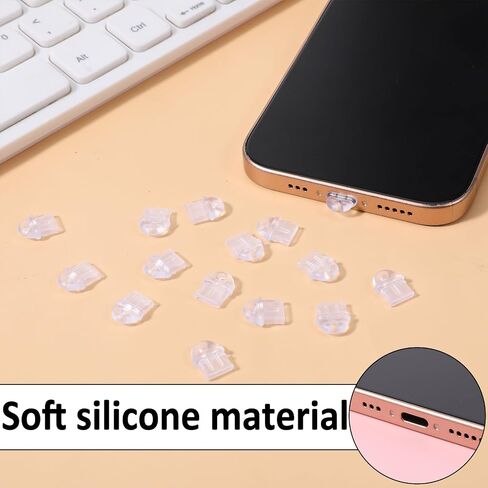 50 Pcs USB C Dust Plug Transparent Type C Plug Cover Charging Port Caps USB-C Port Cover Anti Dust Covers Plugs Covers Protector Compatible with Most Type-C Devices Smart Phones Laptops in Saudi Arabia