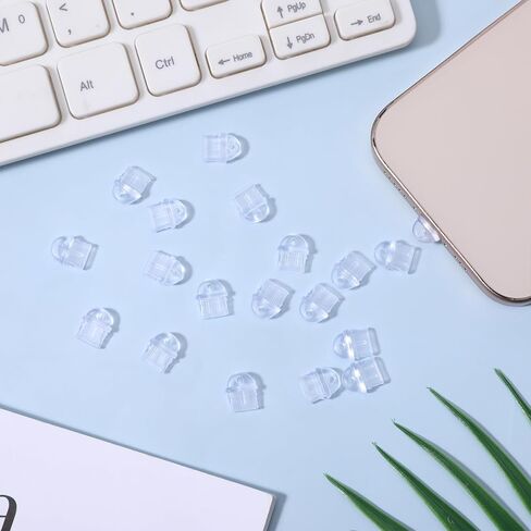 50 Pcs USB C Dust Plug Transparent Type C Plug Cover Charging Port Caps USB-C Port Cover Anti Dust Covers Plugs Covers Protector Compatible with Most Type-C Devices Smart Phones Laptops in Saudi Arabia