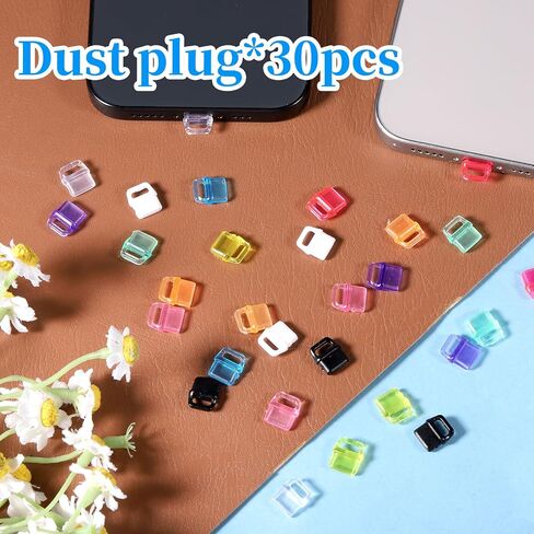30 Pcs USB C Dust Plug, Colorful USB C Cover with Hanging Hole Charging Port Cover Compatible with All Type-C Devices Laptops Tablets Smart Phones in Saudi Arabia