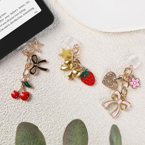 Type C Dust Plug Charm for Kindle - 3Pcs Dust Plug Charms Compatible with Kindle Phone, E-Reader Accessories in Saudi Arabia