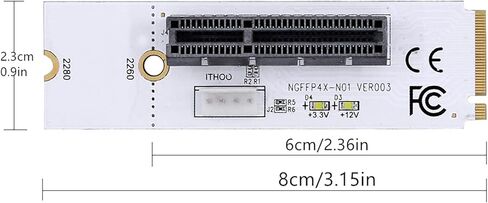 استبدال NGFF M.2 إلى PCI-E 4x Card Card M2 Key M إلى محول PCIE X4 مع جهد LED in Kuwait