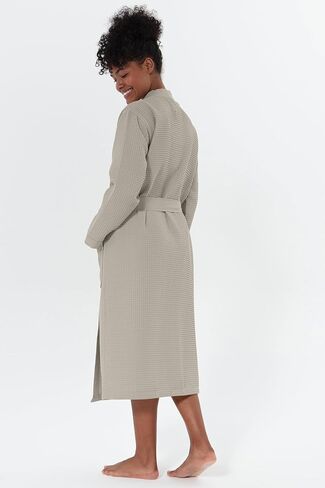 SEYANTE Women’s Luxury Waffle Shawl Collar, Hooded Robe w Piping – Lightweight, Long, Ultra Soft Spa Sleepwear Bathrobe in Kuwait