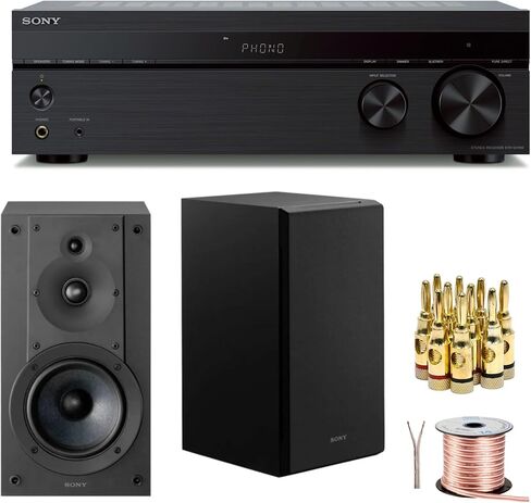 Sony STRDH190 2-ch Stereo Receiver with Phono Inputs & Bluetooth SSCS5 3-Way 3-Driver Bookshelf Speaker System (Black) in Saudi Arabia