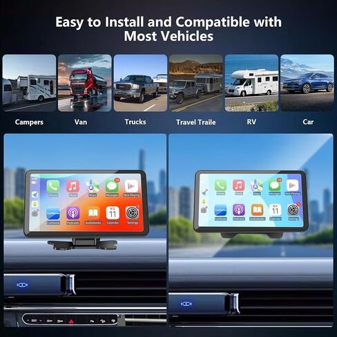 Carplay Screen for Car 7 inch Wireless, Portable Car Display Screen with Apple Carplay and Android Auto, Bluetooth Touchscreen Pantalla Carplay para Carro with Backup Camera/Mirror Link/AUX in Kuwait