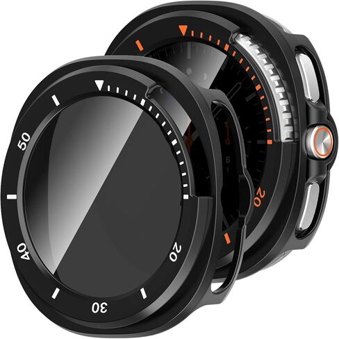2 Pack Privacy Case for Samsung Galaxy Watch 8 Classic 46mm Screen Protector, Anti-Spy Tempered Glass Film Cover Hard PC Case Bumper for Galaxy Watch 8 Classic Smart Watch in Kuwait