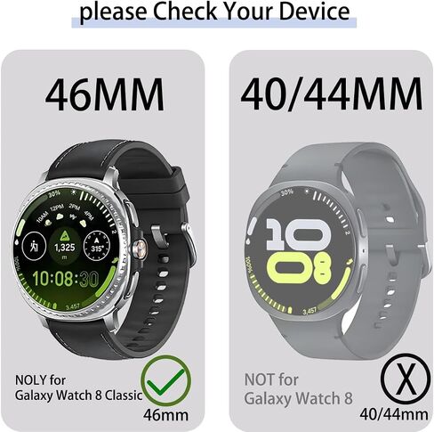 2 Pack Privacy Case for Samsung Galaxy Watch 8 Classic 46mm Screen Protector, Anti-Spy Tempered Glass Film Cover Hard PC Case Bumper for Galaxy Watch 8 Classic Smart Watch in Kuwait