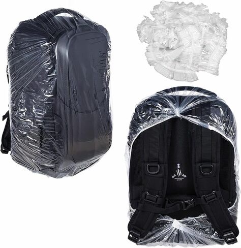 10 PCS Clear Backpack Rain Cover, Disposable Waterproof Backpack Cover, Elastic Back Pack Raincover Waterproof for Outdoor Camping Travel in Saudi Arabia