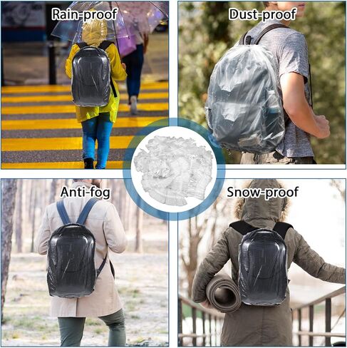 10 PCS Clear Backpack Rain Cover, Disposable Waterproof Backpack Cover, Elastic Back Pack Raincover Waterproof for Outdoor Camping Travel in Saudi Arabia