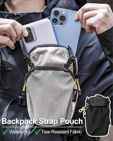 Backpack Shoulder Strap Pouch, Waterproof Tactical Phone Pouch, Crossbody Holsters Bag for iPhone 16 15, Backpack Strap Phone Holder for GoPro DJI Action, Waist Pack for Hiking Camping in Kuwait