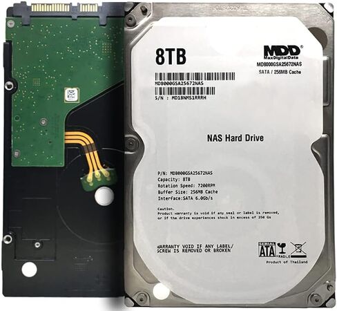 MDD MAXDIGITALDATA 8TB 7200 RPM 256MB Cache SATA 6.0Gb/s 3.5'' Internal Hard Drive for NAS Network Storage (MD8000GSA25672NAS) - 3 Years Warranty (Renewed) in Saudi Arabia