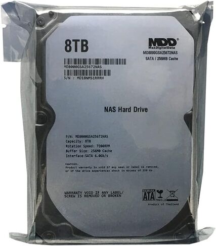 MDD MAXDIGITALDATA 8TB 7200 RPM 256MB Cache SATA 6.0Gb/s 3.5'' Internal Hard Drive for NAS Network Storage (MD8000GSA25672NAS) - 3 Years Warranty (Renewed) in Saudi Arabia