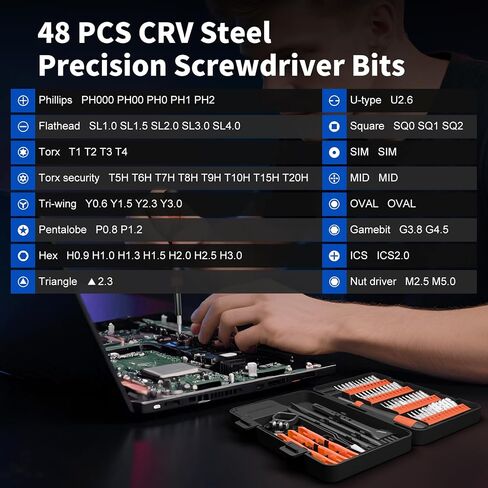 STREBITO PRECISION SET 64 في 1 مفك البراغي الصغير مجموعة مع TORX ، TRIWING ، BENTALOBE STAR ، مجموعة أدوات إصلاح مصغرة للكمبيوتر ، الكمبيوتر ، الكمبيوتر المحمول ، الهاتف ، PS5 ، Xbox ، Switch ، Eyeglasses ، Electronic in Kuwait