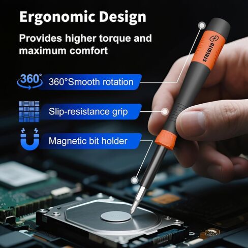 STREBITO PRECISION SET 64 في 1 مفك البراغي الصغير مجموعة مع TORX ، TRIWING ، BENTALOBE STAR ، مجموعة أدوات إصلاح مصغرة للكمبيوتر ، الكمبيوتر ، الكمبيوتر المحمول ، الهاتف ، PS5 ، Xbox ، Switch ، Eyeglasses ، Electronic in Kuwait