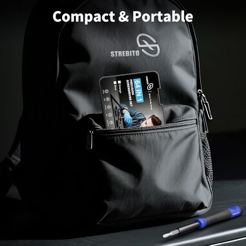 STREBITO Precision Screwdriver Set 64 in 1 Small Screwdriver Set with Torx, Triwing, Pentalobe Star, Mini Repair Tool Kit for Computer, PC, Laptop, Phone, PS5, XBOX, Switch, Eyeglasses, Electronic in Kuwait