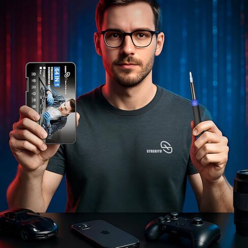 STREBITO Precision Screwdriver Set 64 in 1 Small Screwdriver Set with Torx, Triwing, Pentalobe Star, Mini Repair Tool Kit for Computer, PC, Laptop, Phone, PS5, XBOX, Switch, Eyeglasses, Electronic in Kuwait