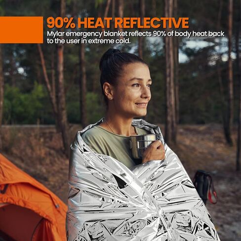 Emergency Blanket, Mylar Thermal Space Blanket for Survival Gear, 4 Pack, 52 in X 82 in in Saudi Arabia