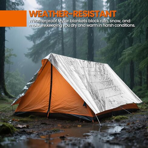 Emergency Blanket, Mylar Thermal Space Blanket for Survival Gear, 4 Pack, 52 in X 82 in in Saudi Arabia