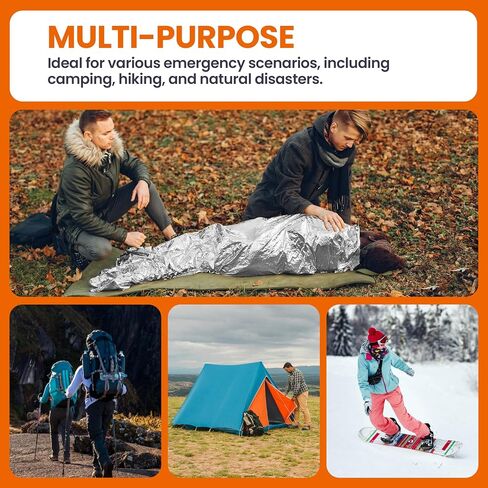 Emergency Blanket, Mylar Thermal Space Blanket for Survival Gear, 4 Pack, 52 in X 82 in in Saudi Arabia