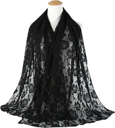 GERINLY Stylish Scarves for Women Lightweight Fashion Lace Printed Wrap Scarfs in Kuwait