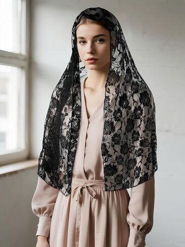 GERINLY Stylish Scarves for Women Lightweight Fashion Lace Printed Wrap Scarfs in Kuwait