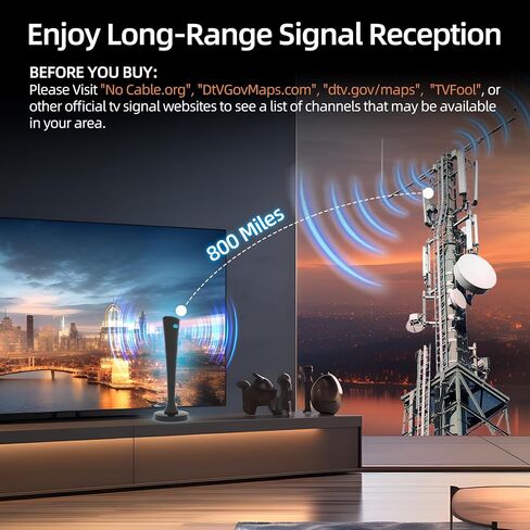 2025 TV Antenna for Local Channels,Long Range TV Antenna Indoor/Outdoor, HD Antenna for Smart TV with 16.5ft Cable Supports 4K 8K 1080p in Saudi Arabia