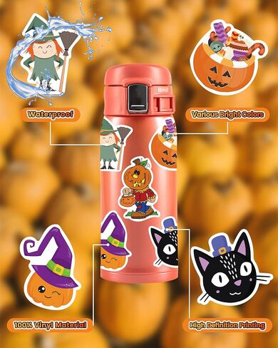 Benresive 300 Pcs Halloween Stickers for Kids - Bulk Halloween Crafts Party Favors, Goody Bag Stuffers, Waterproof Vinyl Laptop & Water Bottle Stickers in Saudi Arabia