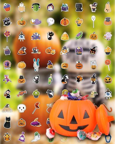 Benresive 300 Pcs Halloween Stickers for Kids - Bulk Halloween Crafts Party Favors, Goody Bag Stuffers, Waterproof Vinyl Laptop & Water Bottle Stickers in Saudi Arabia