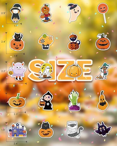 Benresive 300 Pcs Halloween Stickers for Kids - Bulk Halloween Crafts Party Favors, Goody Bag Stuffers, Waterproof Vinyl Laptop & Water Bottle Stickers in Saudi Arabia
