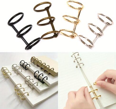 10pcs Retro Metal Leaf Leaf Binder Condured Ring Rings Rings Circle 3 for Notebook Book Book Clips (Black ، 10pcs) in Saudi Arabia