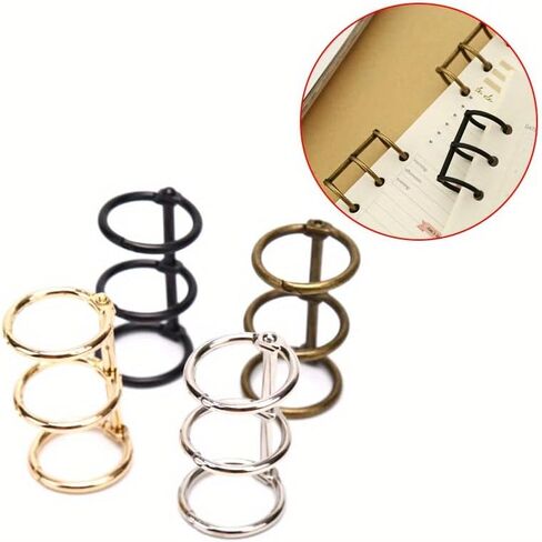 10pcs Retro Metal Leaf Leaf Binder Condured Ring Rings Rings Circle 3 for Notebook Book Book Clips (Black ، 10pcs) in Saudi Arabia