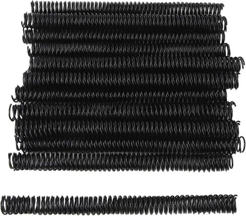 50 Pack Plastic Spiral Binding Coils, 170 Sheet Capacity, 4:1 Pitch, Black, 48Loops, for Letter Size, Coworkers, Office and Educational Tasks (Black) in Saudi Arabia