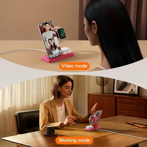 2025 3 في 1 شاحن لاسلكي لـ iPhone 16 15 14 13 12 11 XR 8 ، محطة شحن Apple لـ Apple Watch 10/9/Ultra/8/7/SE/6/5/4 و Airpods ، محطة الشحن اللاسلكية لأجهزة متعددة Apple in Kuwait