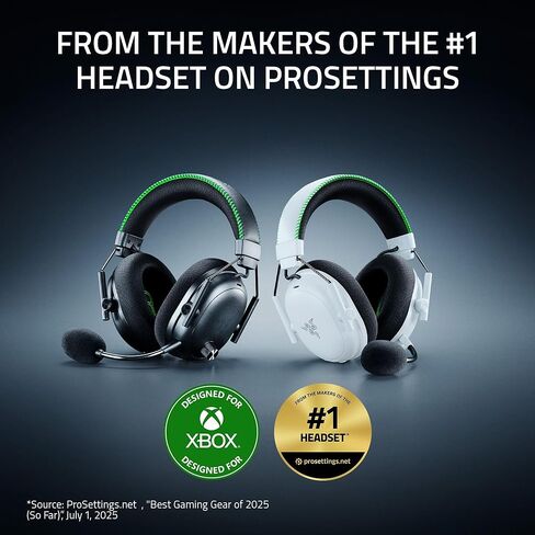 Razer BlackShark V3 Pro Wireless ANC Gaming Headset for Xbox: Full Band Mic - 50mm Drivers - 2.4 GHz, Bluetooth, USB, 3.5mm - Works with PC, Mac, PS5, Nintendo Switch - Long Battery Life - Black in Saudi Arabia