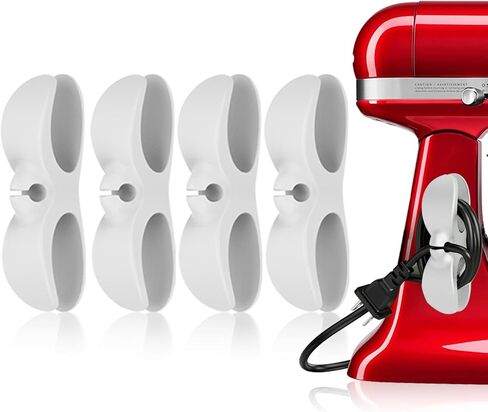 4PCS Cord Organizer For Appliances,UMUST Kitchen Appliance Cord Winder Holder, Cable Wrapper Stick Firmly for Coffee Maker Pressure Cooker (Black,White) in Kuwait