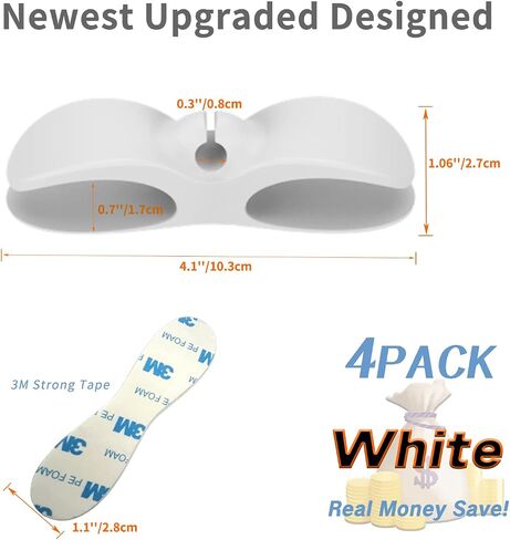 4PCS Cord Organizer For Appliances,UMUST Kitchen Appliance Cord Winder Holder, Cable Wrapper Stick Firmly for Coffee Maker Pressure Cooker (Black,White) in Kuwait