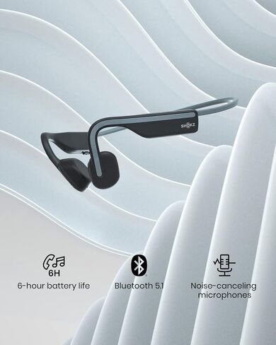 Shokz OpenMove - سماعات Bluetooth Sport Open Open ، سماعات الأذن اللاسلكية التوصيل العظمي ، عازلة للتجول للتشغيل والتدريبات ، مع حزمة ملصقات ، رمادية in Saudi Arabia