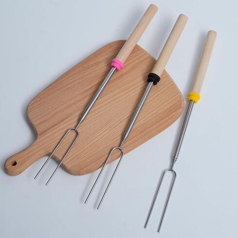 32 Inch Extendable Marshmallow Roasting Sticks - Smores Fork for Fire Pit Kit - Hot Dog Camping Accessories Campfire Marshmellow Fork - 3 Pack in Saudi Arabia
